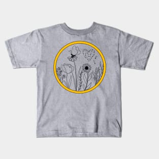 Flower line art Kids T-Shirt